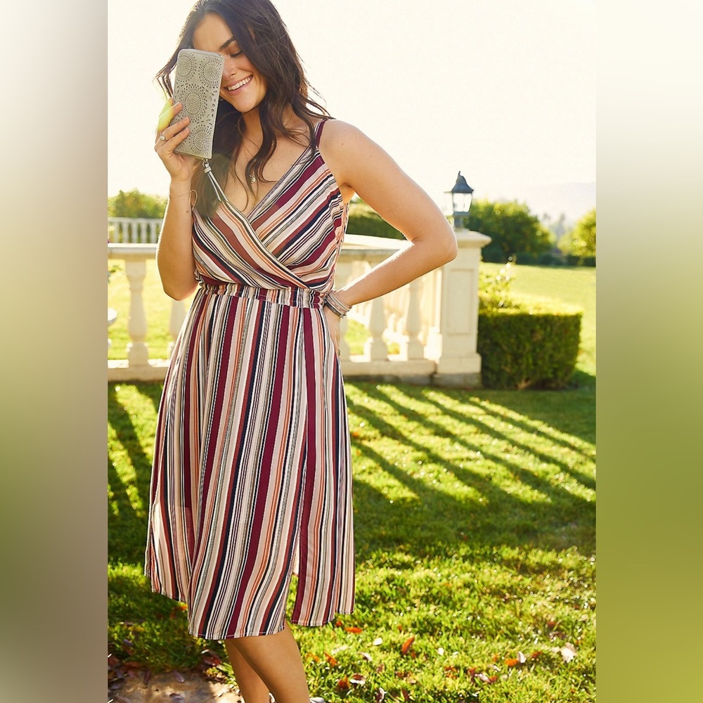 Maurices Women’s Colorful Striped Mid Length Tank Dress Size Small - Picture 1 of 8